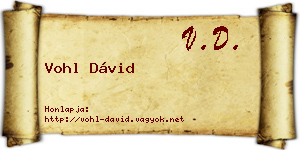 Vohl Dávid névjegykártya